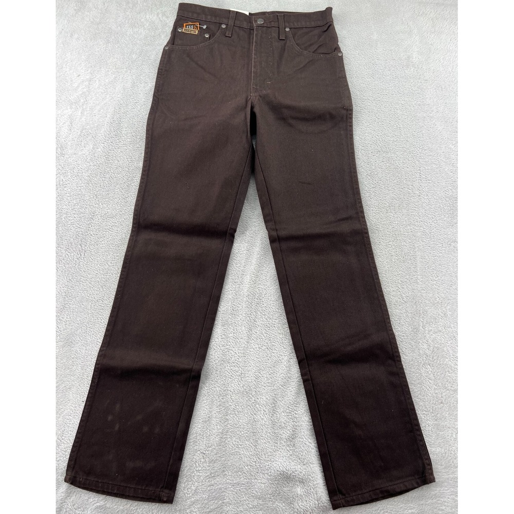 VTG Resistol Jeans Mens 30x32 Slim Fit Brown Wash USA Straight Western Rodeo